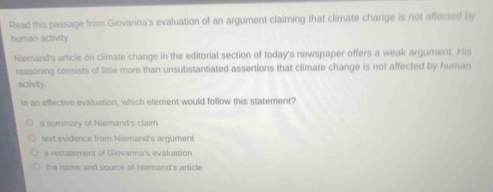 read this passage from giovannas evaluation of an argument claiming tha…