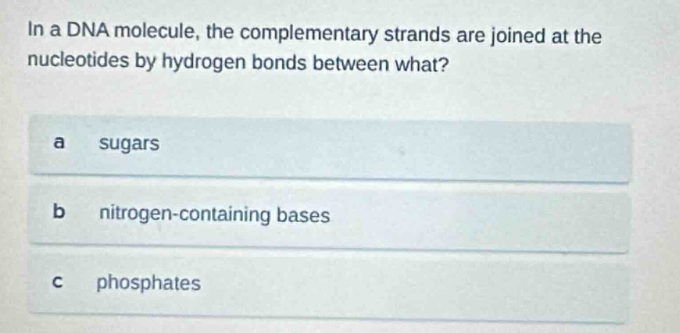 in a dna molecule, the complementary strands are joined at the nucleoti…