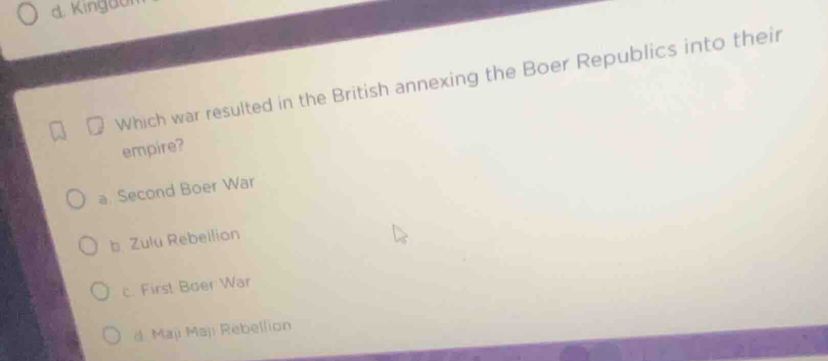 which war resulted in the british annexing the boer republics into thei…