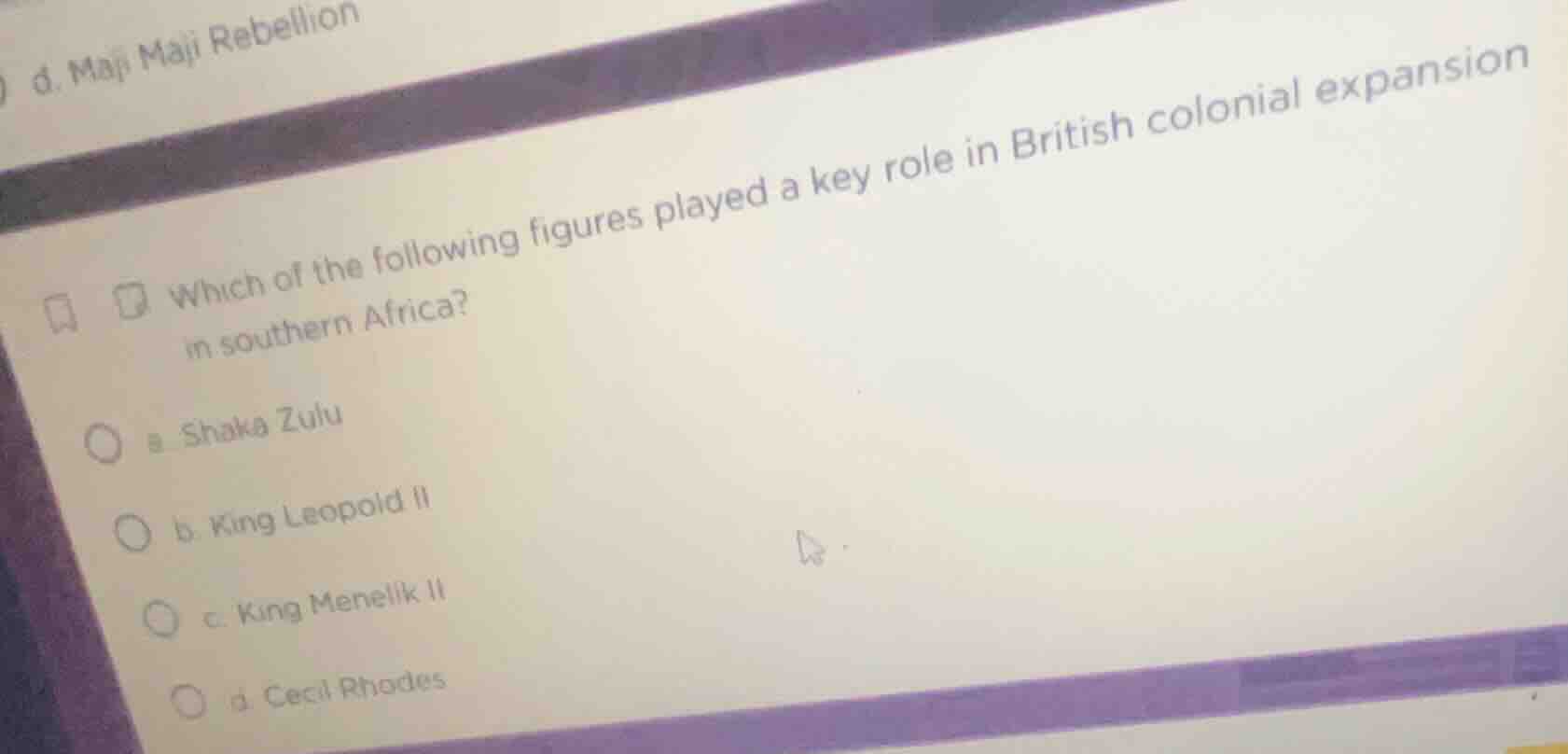 which of the following figures played a key role in british colonial ex…