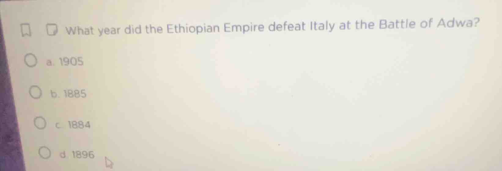 what year did the ethiopian empire defeat italy at the battle of adwa? …