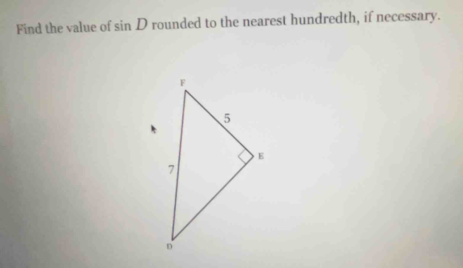 find the value of \\(\\sin d\\) rounded to the nearest hundredth, if ne…