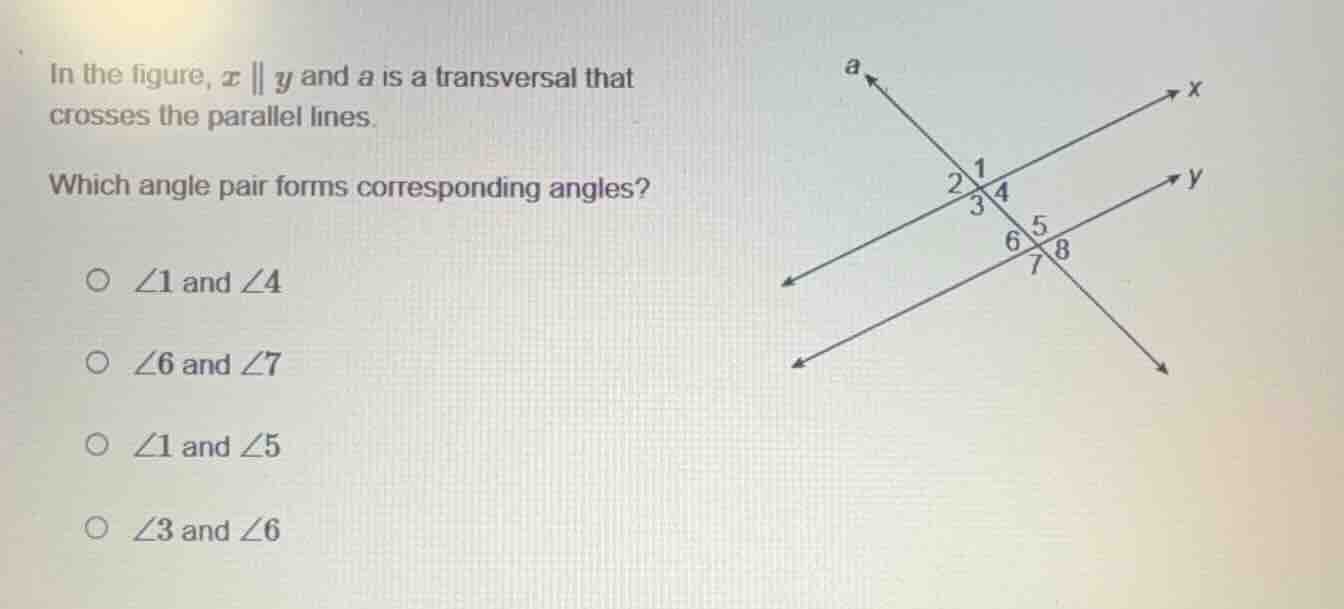 in the figure, ( x parallel y ) and ( a ) is a transversal that crosses…