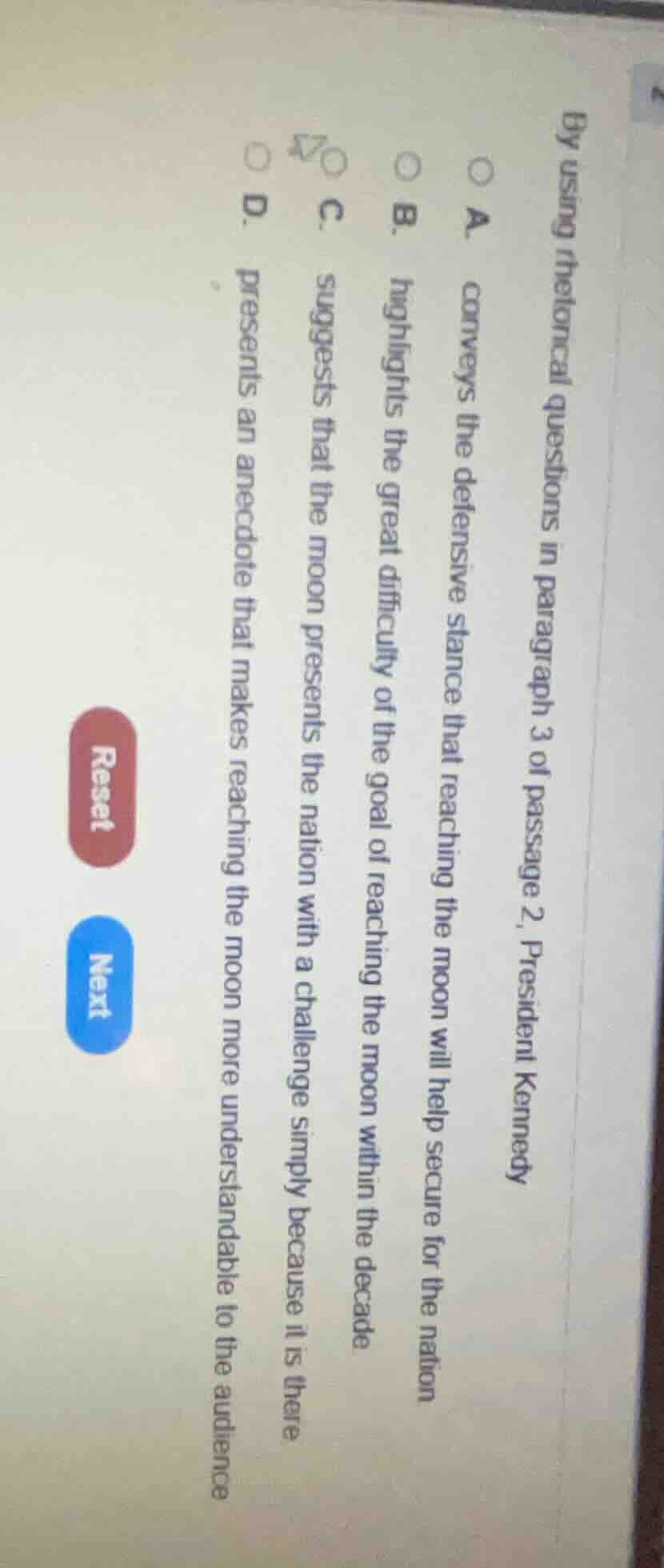 by using rhetorical questions in paragraph 3 of passage 2, president ke…