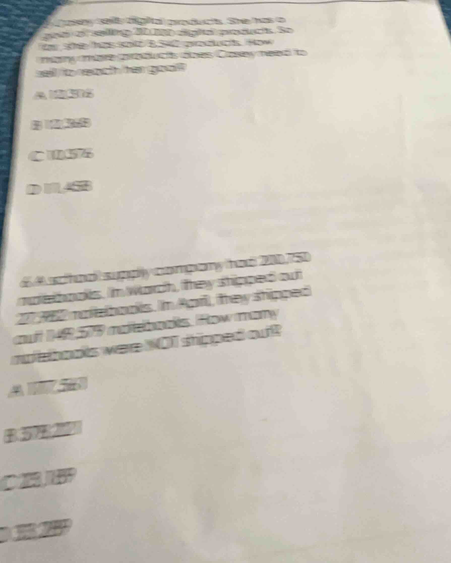 5. cassey sells digital products. she has a goal of selling 20,000 digi…