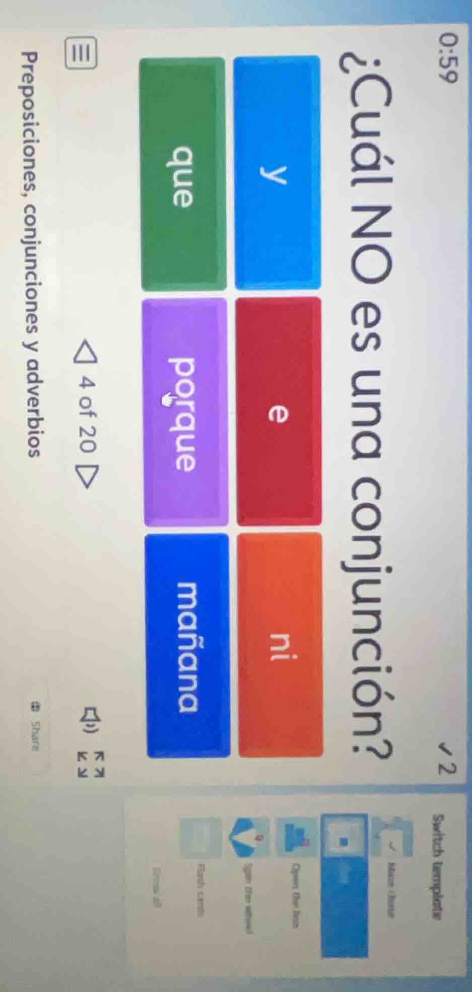 ¿cuál no es una conjunción? preposiciones, conjunciones y adverbios 4 o…