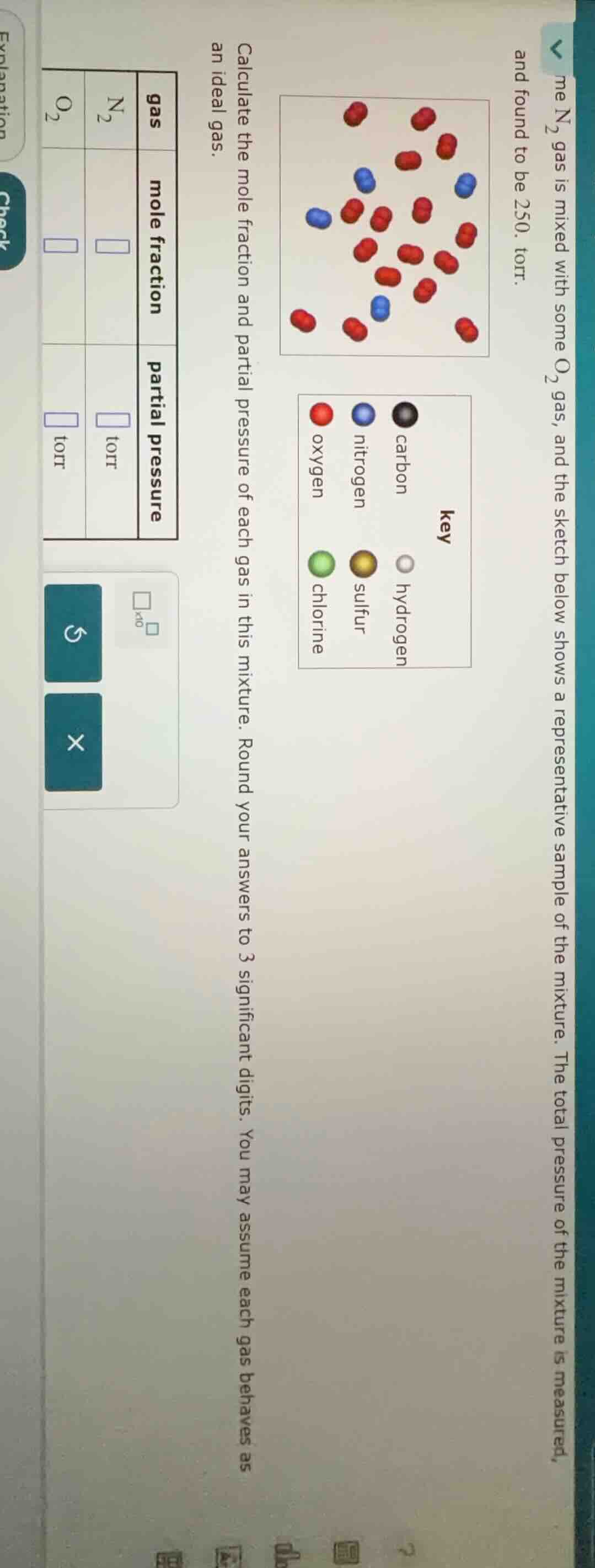 me n₂ gas is mixed with some o₂ gas, and the sketch below shows a repre…