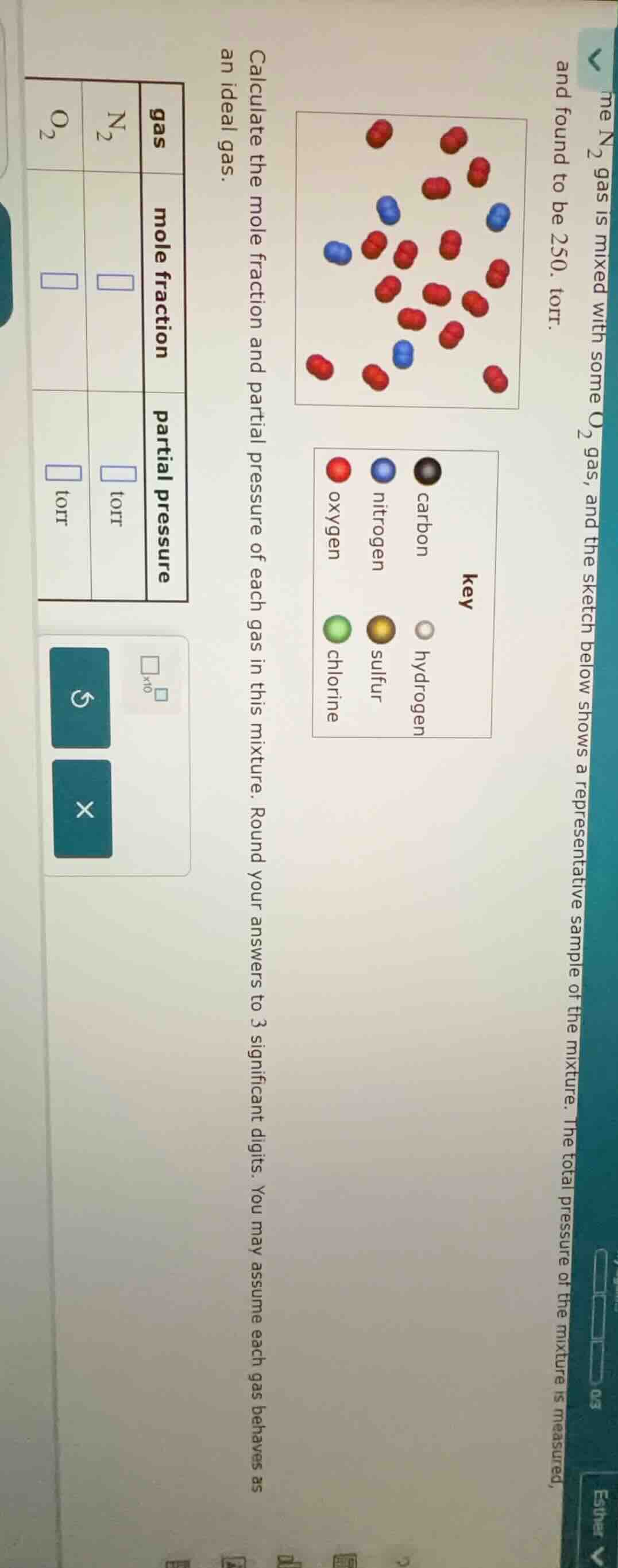 me n₂ gas is mixed with some o₂ gas, and the sketch below shows a repre…