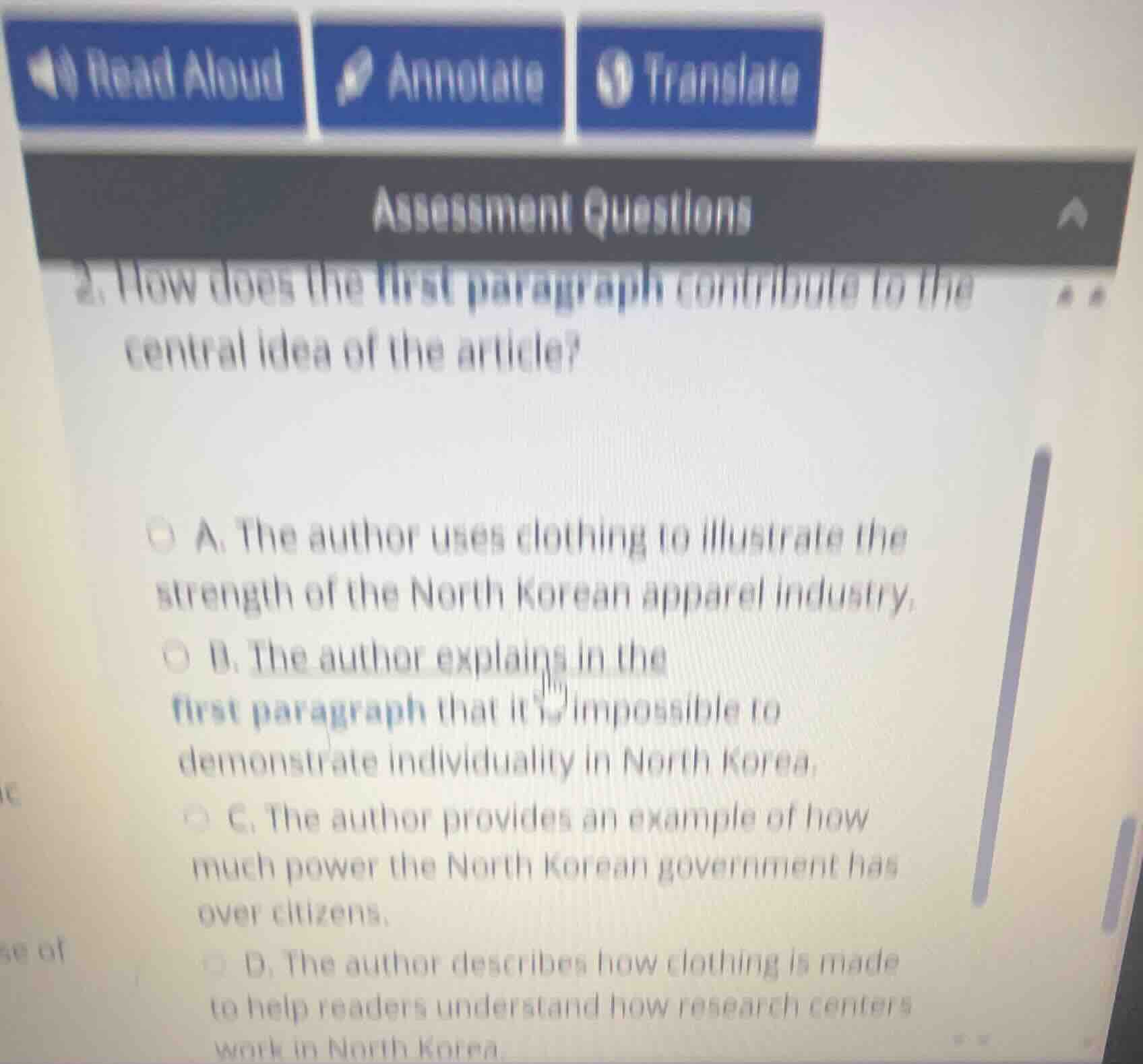 2. how does the first paragraph contribute to the central idea of the a…
