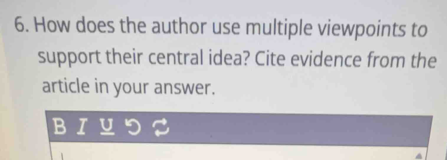 6. how does the author use multiple viewpoints to support their central…