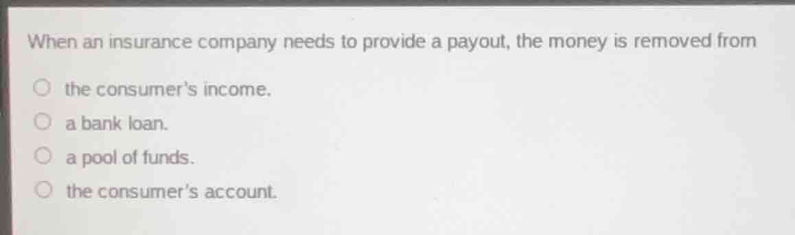 when an insurance company needs to provide a payout, the money is remov…