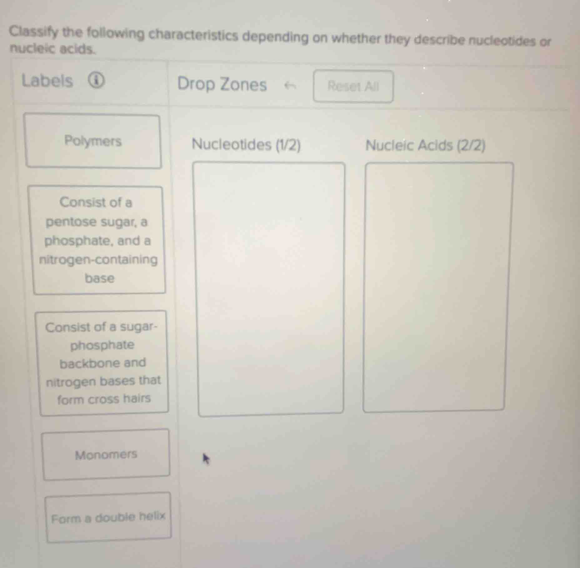 classify the following characteristics depending on whether they descri…