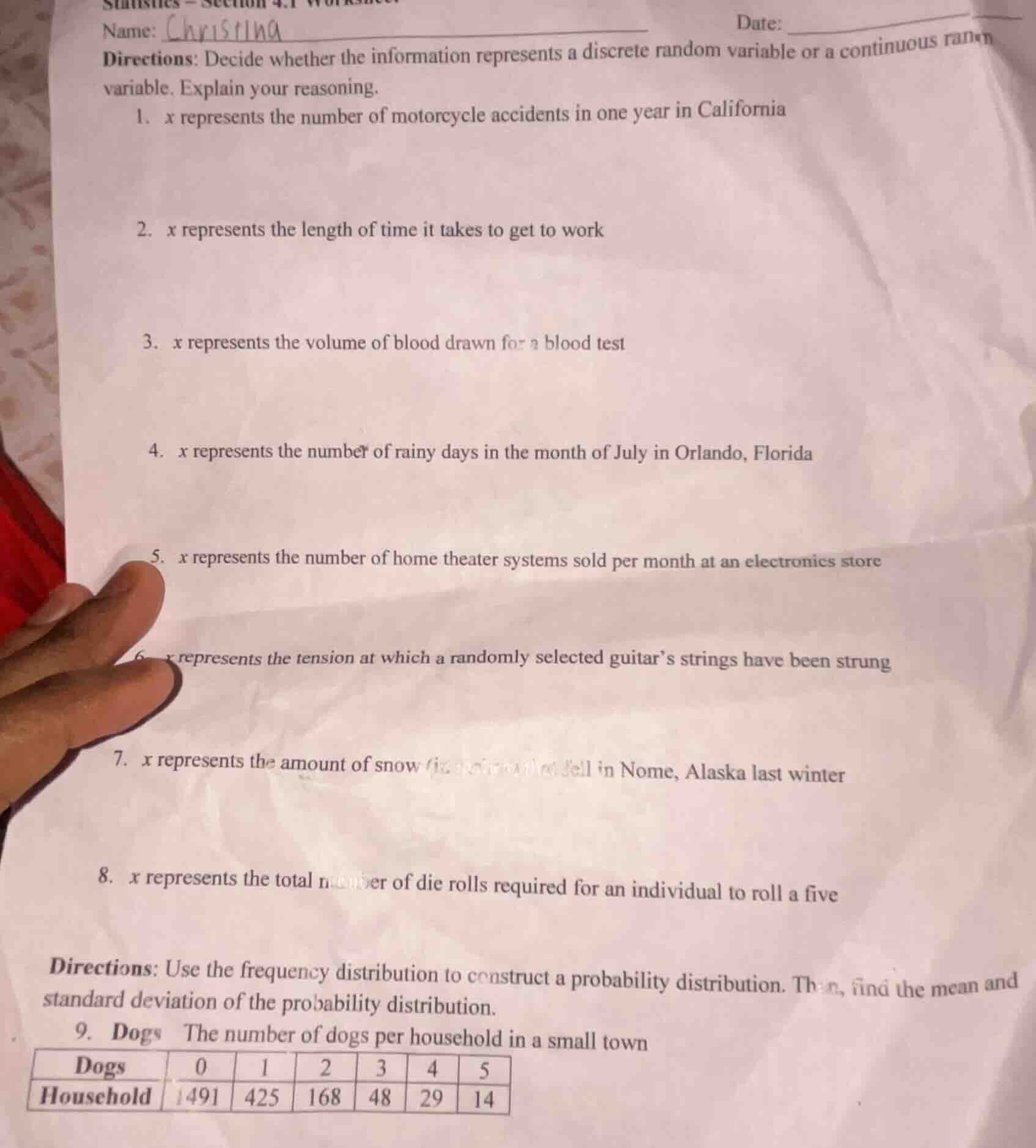 name: date: directions: decide whether the information represents a dis…