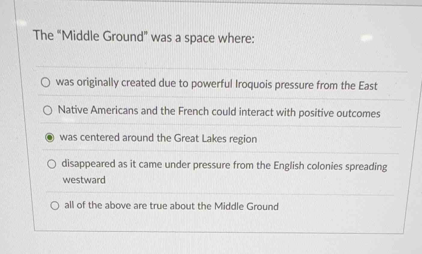 the \middle ground\ was a space where: was originally created due to po…