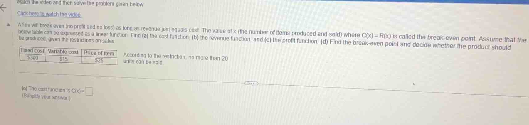 watch the video and then solve the problem given below click here to wa…