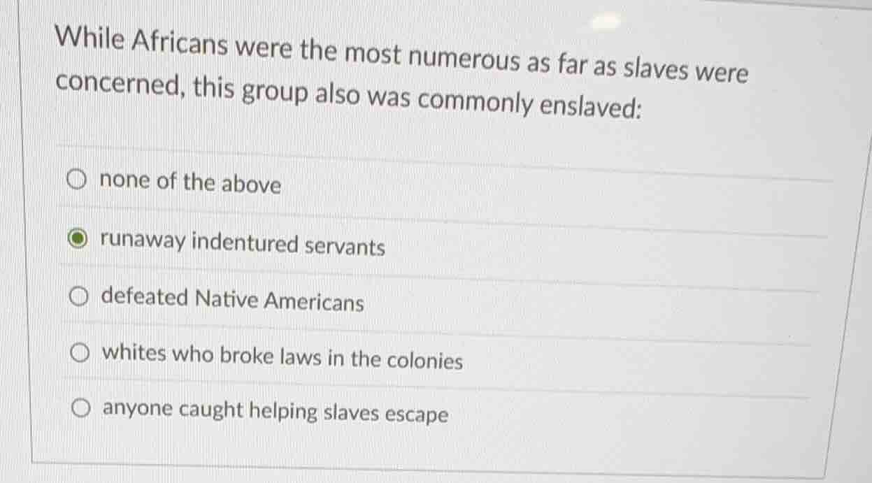 while africans were the most numerous as far as slaves were concerned, …