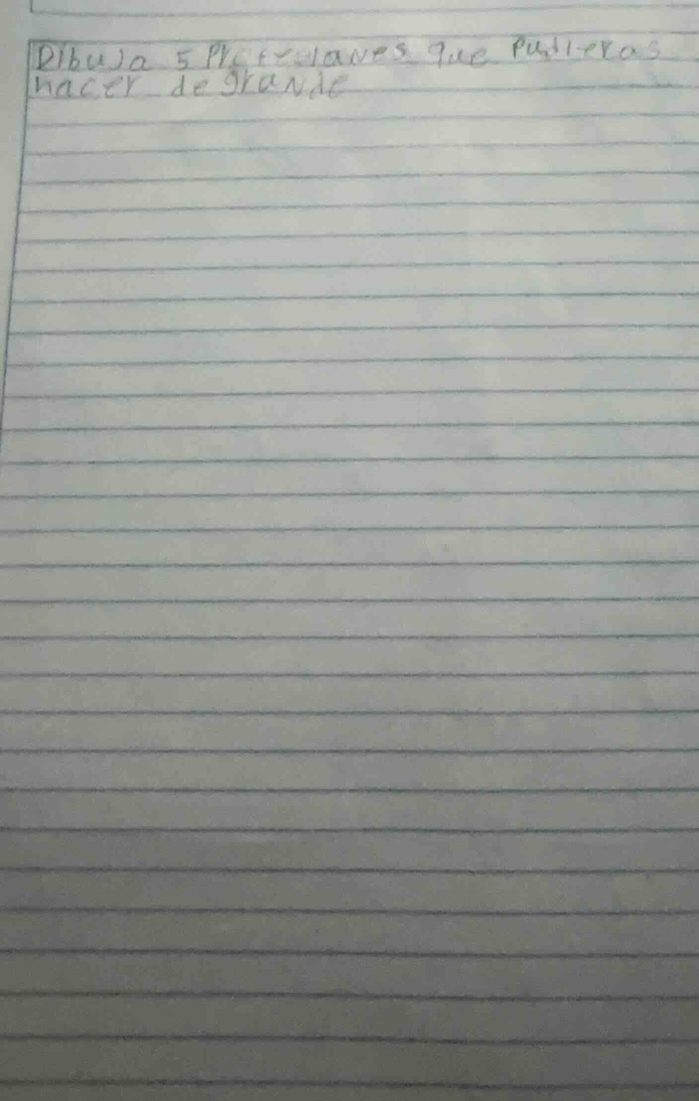 dibuja 5 profesiones que quisieras hacer de grande