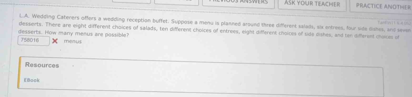 l.a. wedding caterers offers a wedding reception buffet. suppose a menu…