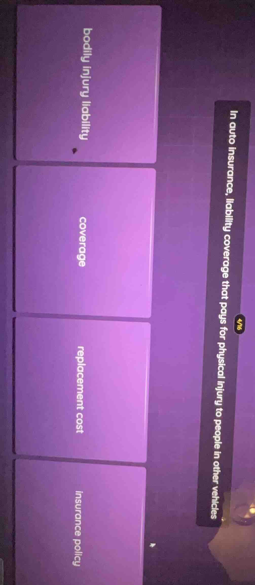 in auto insurance, liability coverage that pays for physical injury to …