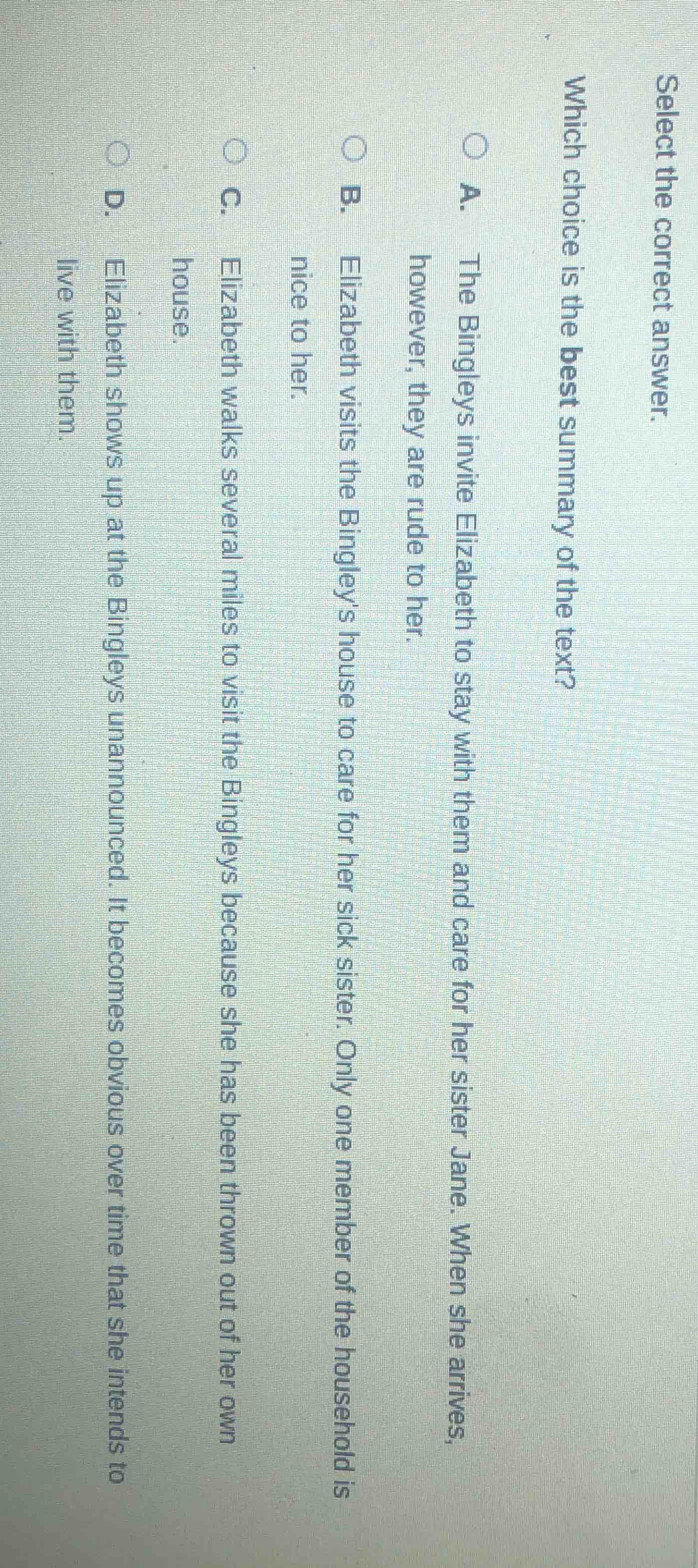 select the correct answer. which choice is the best summary of the text…