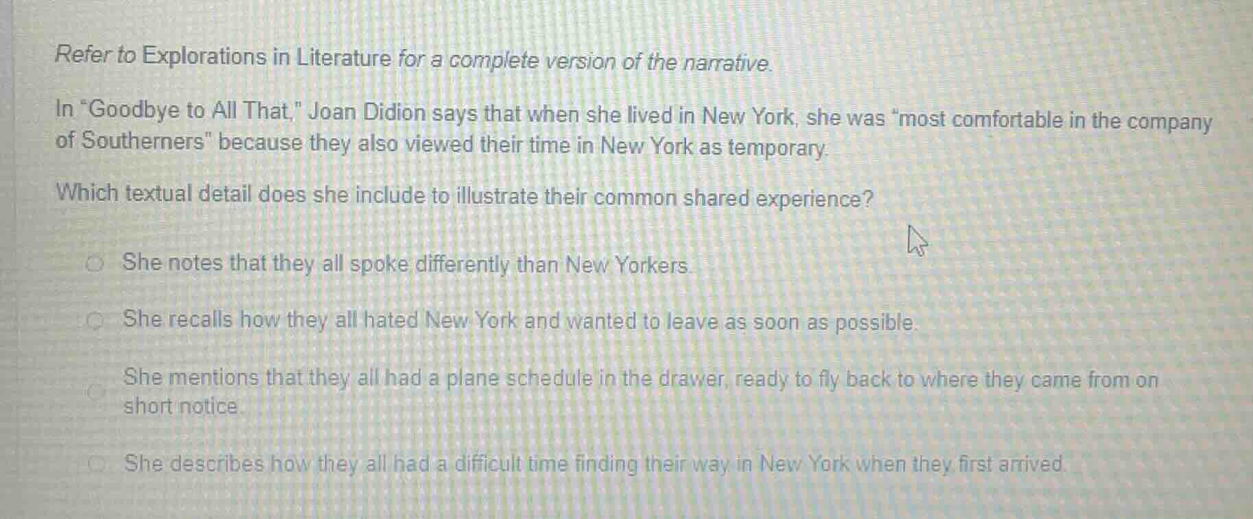 refer to explorations in literature for a complete version of the narra…