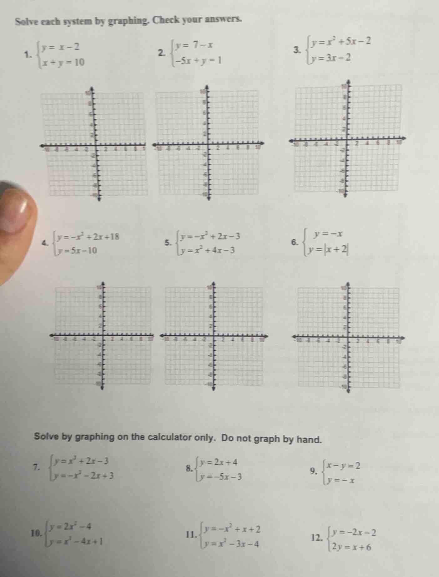 solve each system by graphing. check your answers. 1. \\(\\begin{cases}…