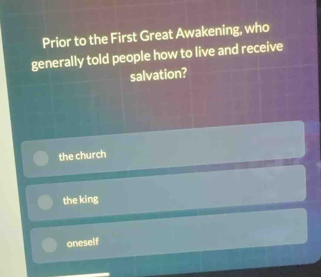 prior to the first great awakening, who generally told people how to li…