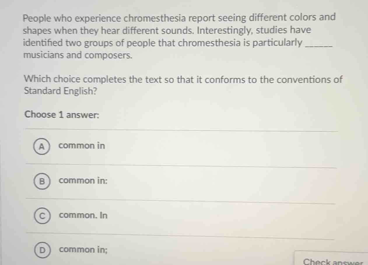 people who experience chromesthesia report seeing different colors and …