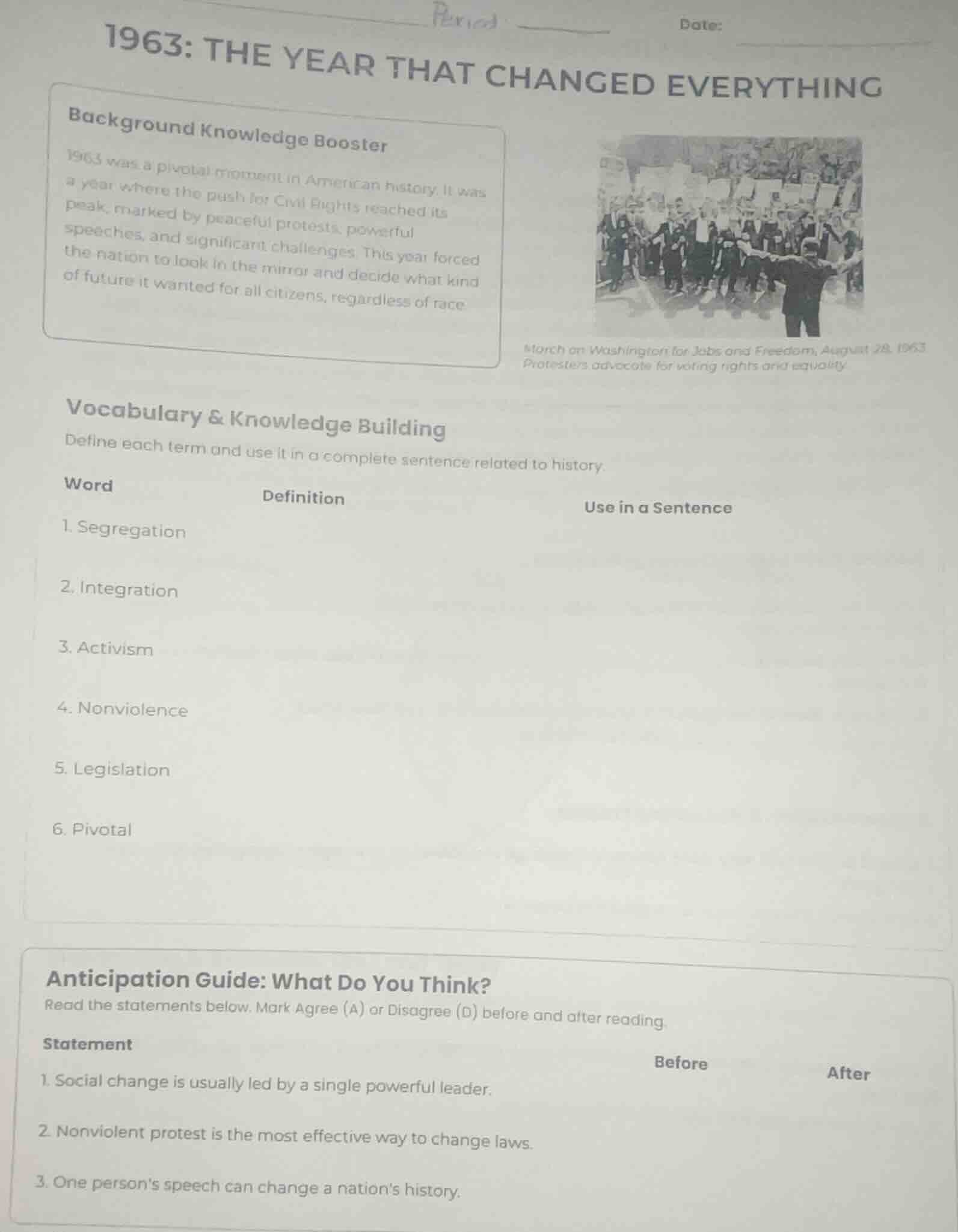 1963: the year that changed everything background knowledge booster 196…