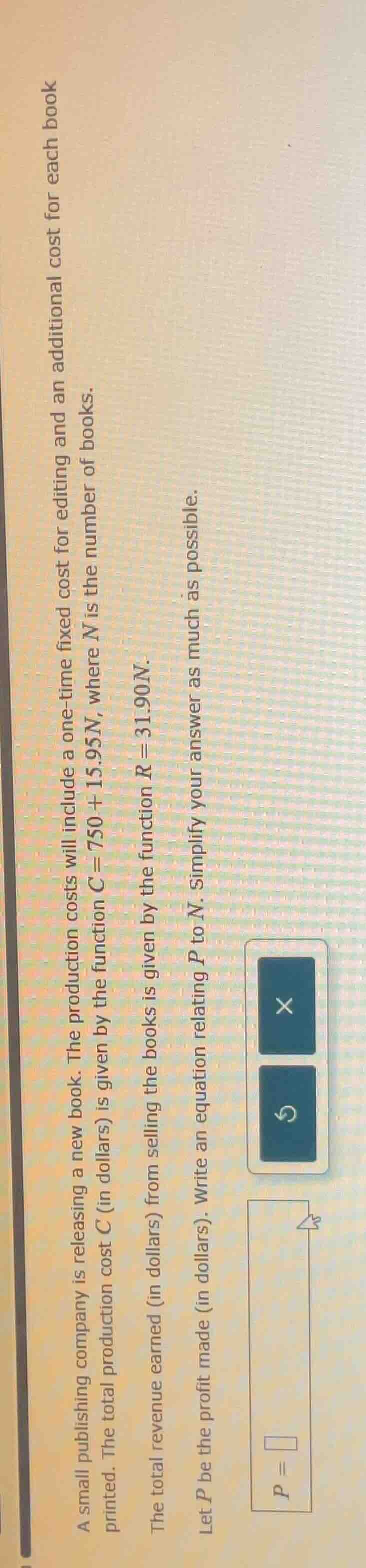 a small publishing company is releasing a new book. the production cost…