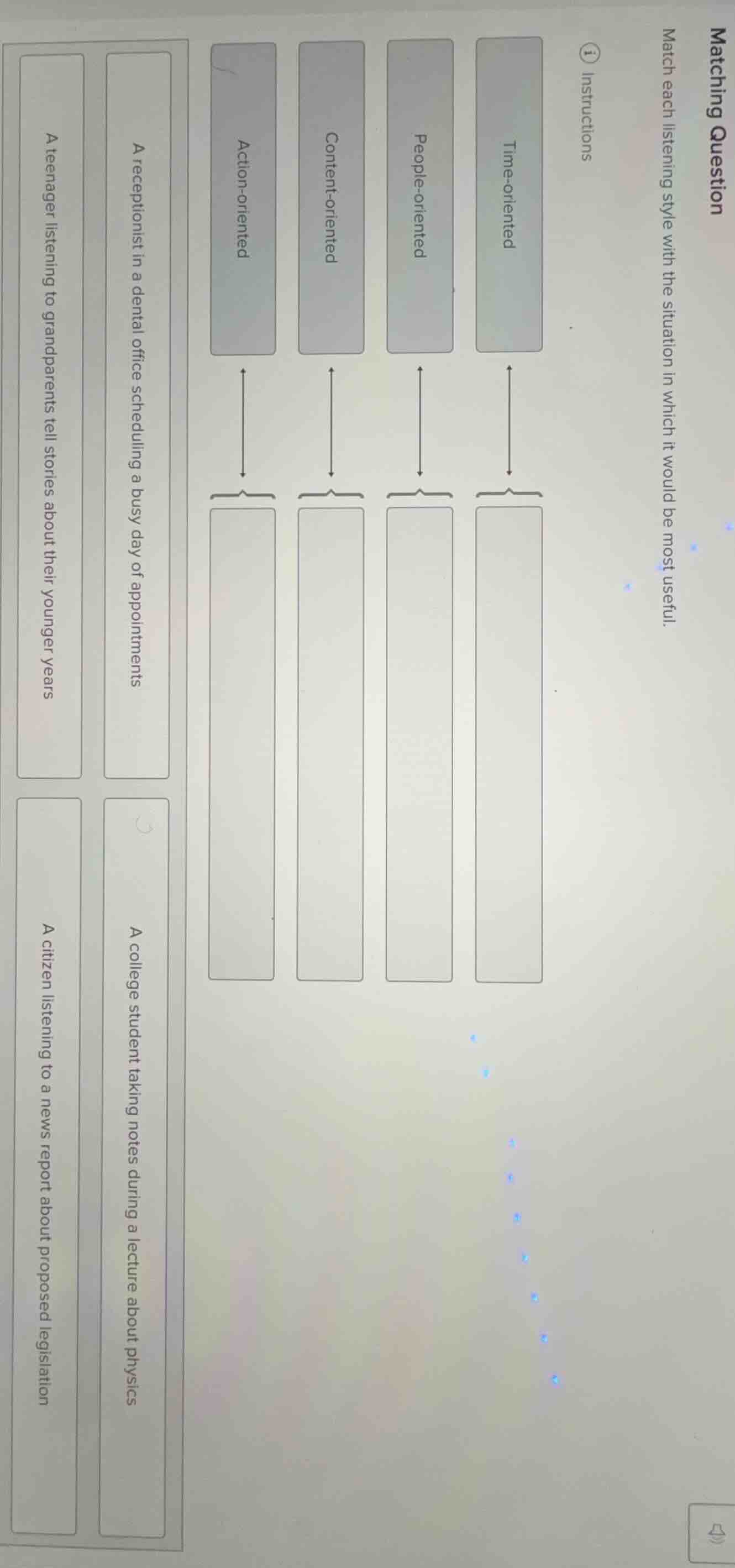 matching question match each listening style with the situation in whic…