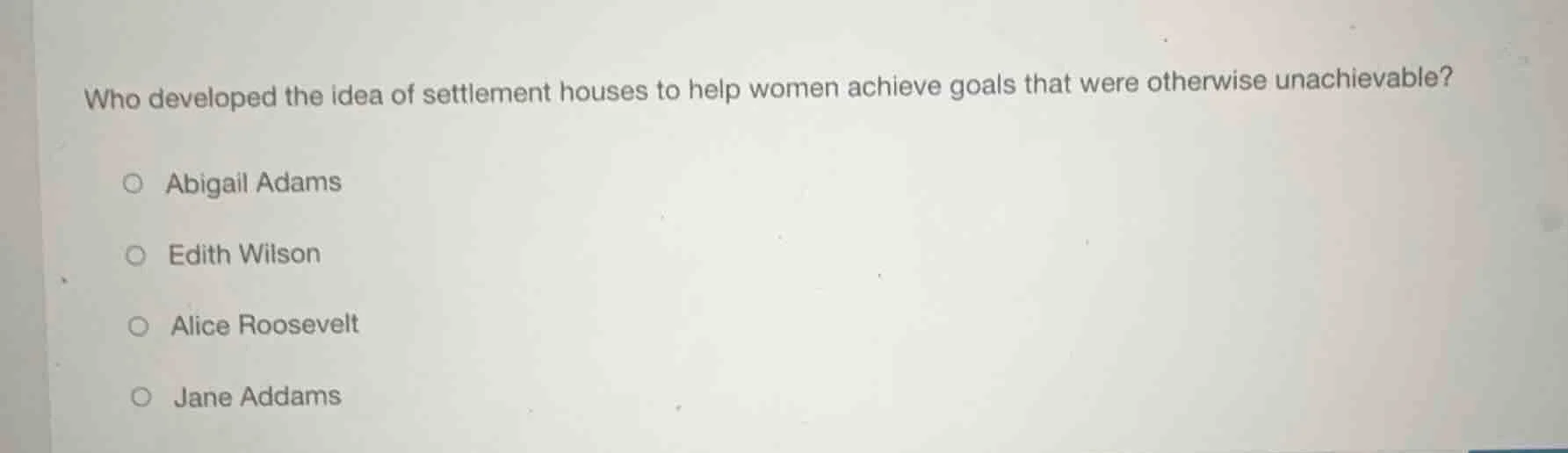 who developed the idea of settlement houses to help women achieve goals…