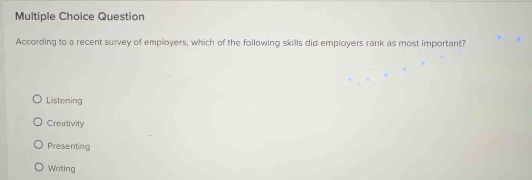 multiple choice question according to a recent survey of employers, whi…