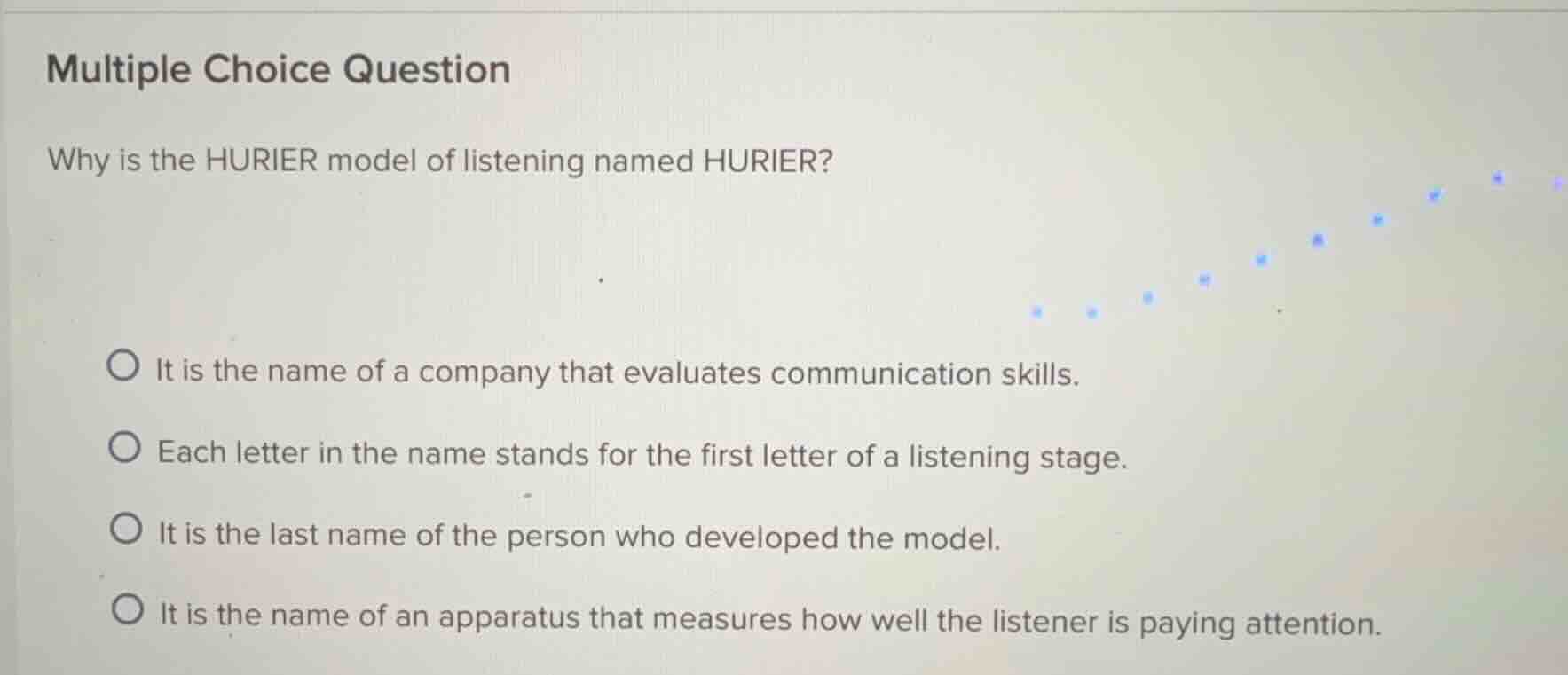 multiple choice question why is the hurier model of listening named hur…