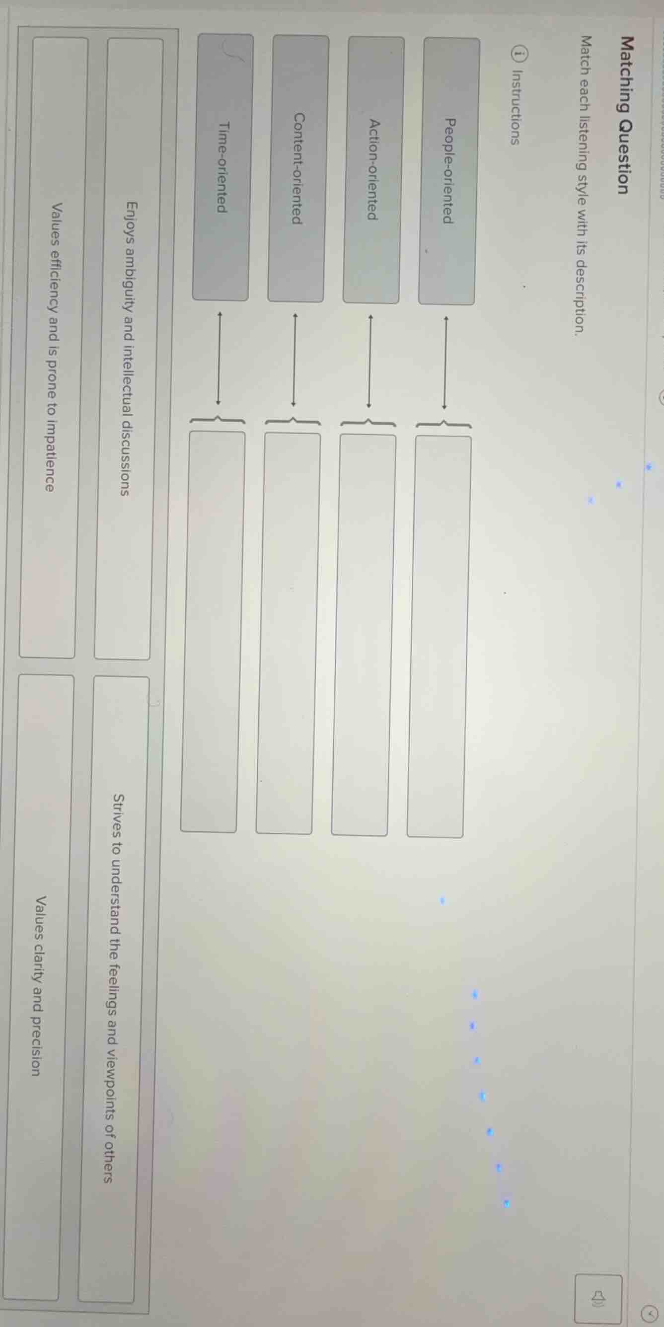 matching question match each listening style with its description. ⓘ in…