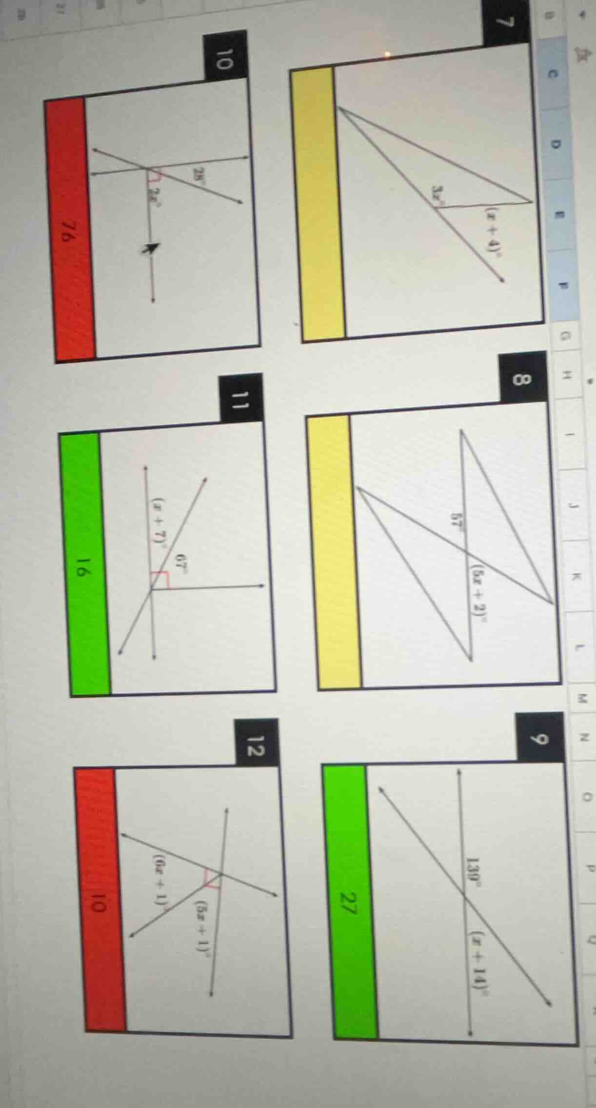 there are several geometric figures with angle expressions: - figure 10…