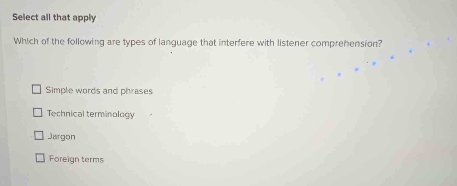 select all that apply which of the following are types of language that…