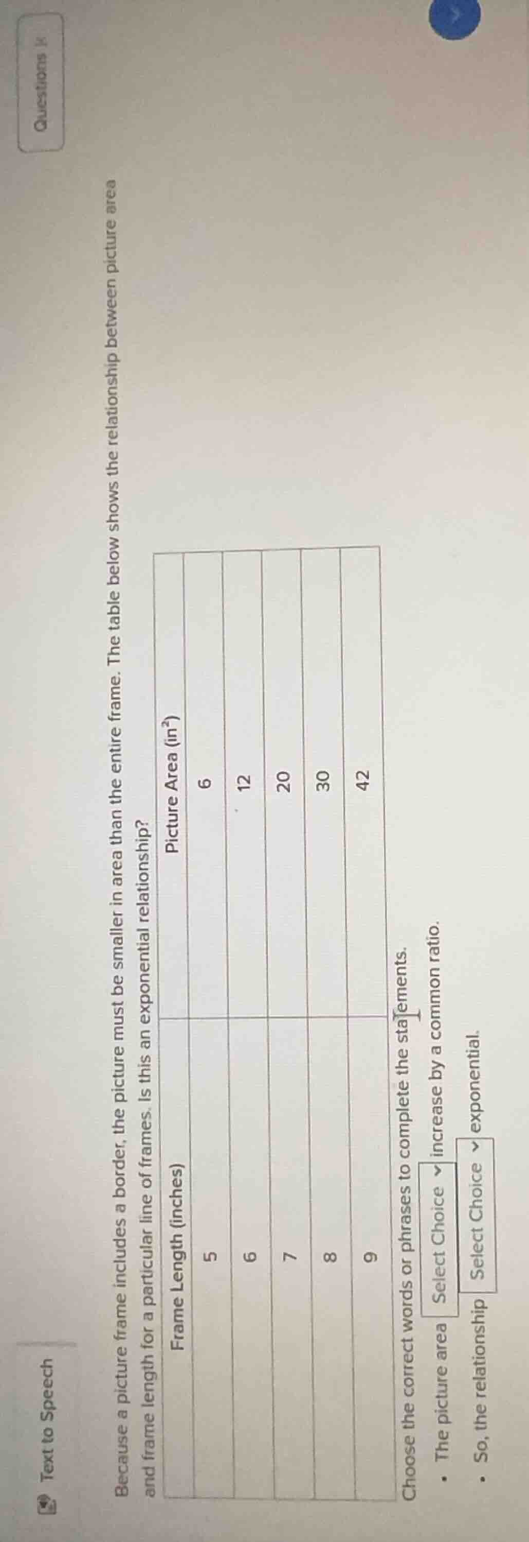 because a picture frame includes a border, the picture must be smaller …