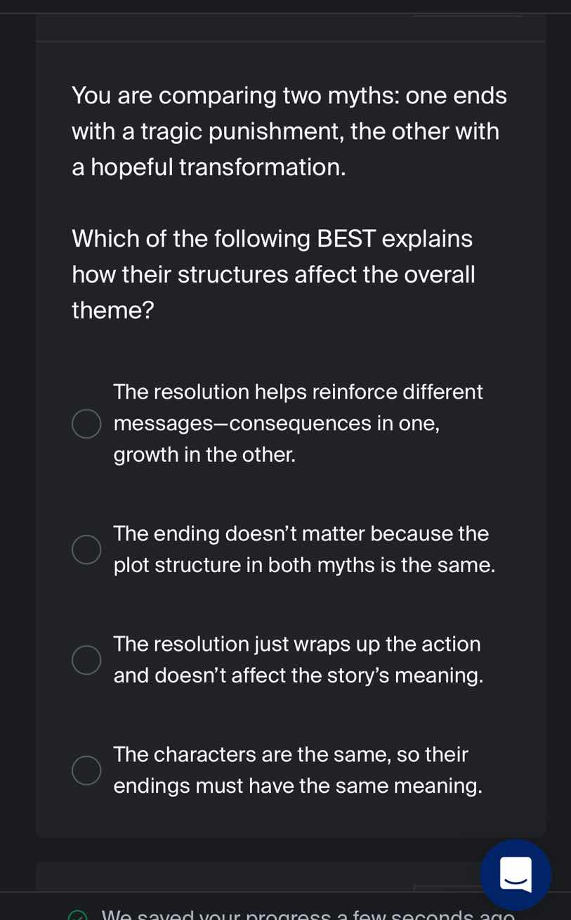 you are comparing two myths: one ends with a tragic punishment, the oth…