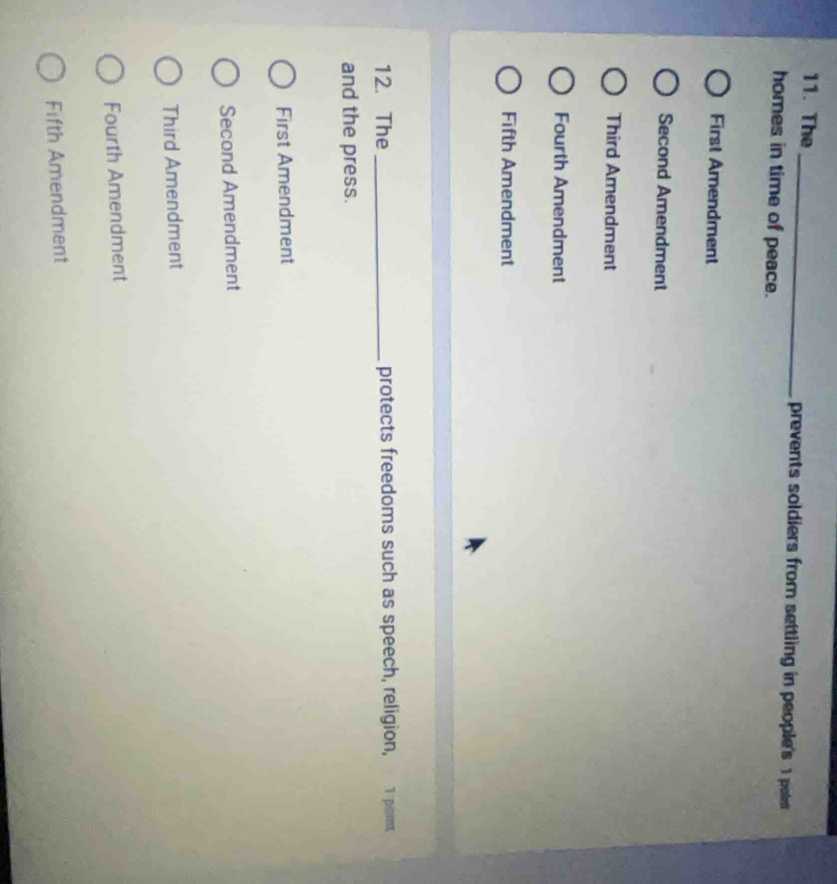11. the ______ prevents soldiers from settling in people’s homes in tim…