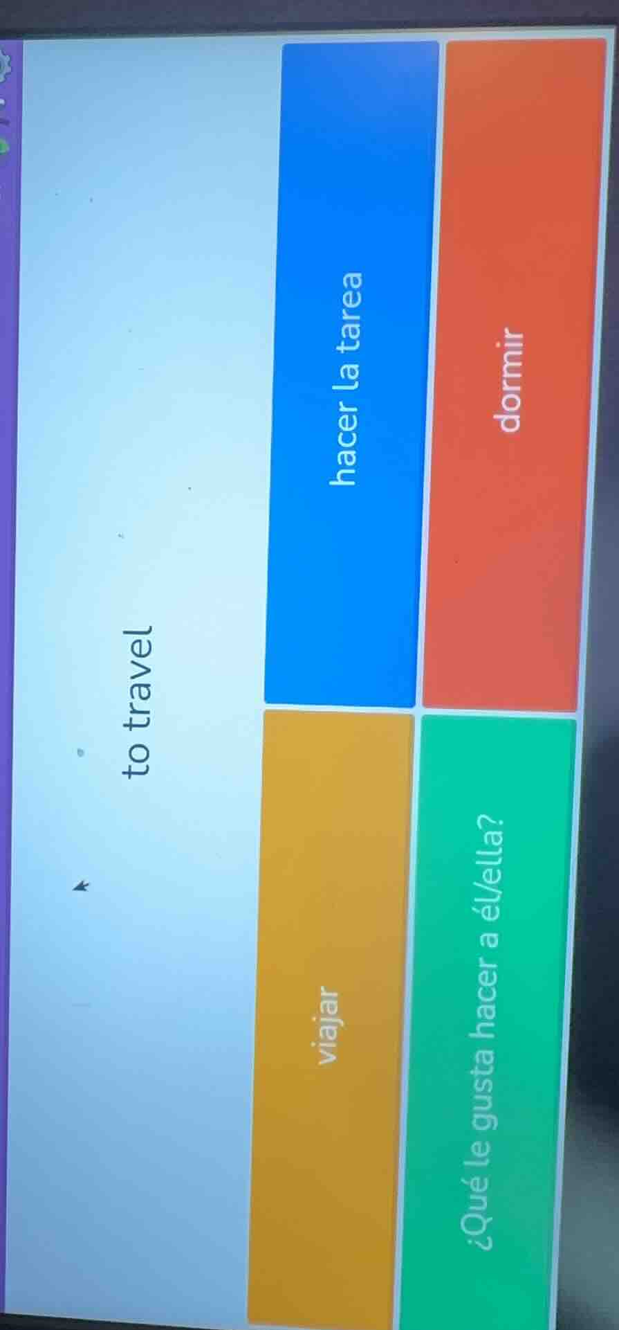to travel hacer la tarea viajar dormir ¿qué le gusta hacer a él/ella?