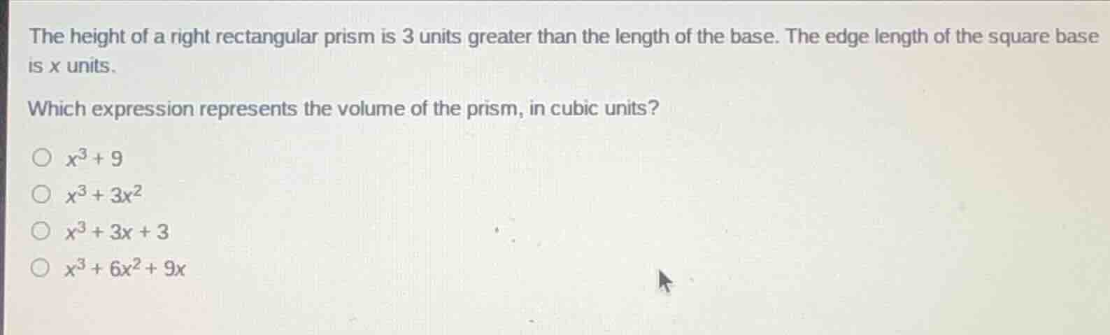 the height of a right rectangular prism is 3 units greater than the len…