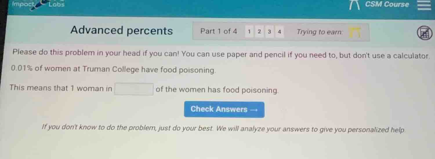 advanced percents part 1 of 4 1 2 3 4 trying to earn: please do this pr…