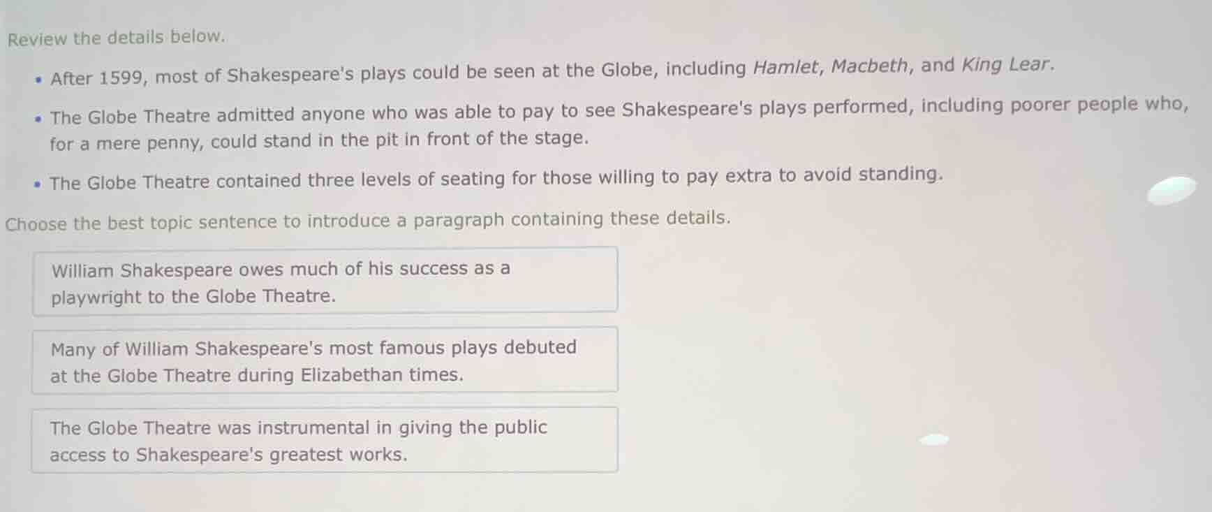 review the details below. - after 1599, most of shakespeares plays coul…