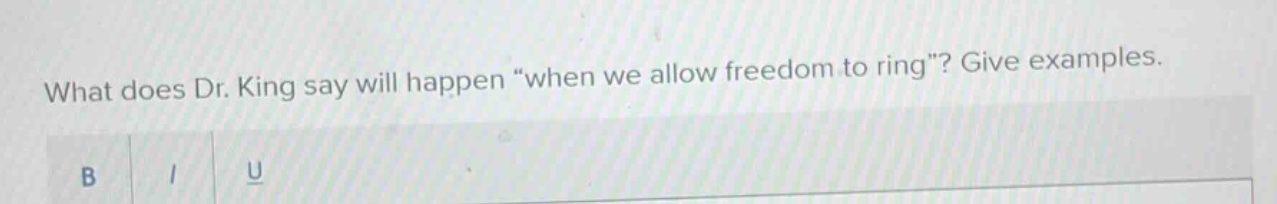 what does dr. king say will happen \when we allow freedom to ring\? giv…