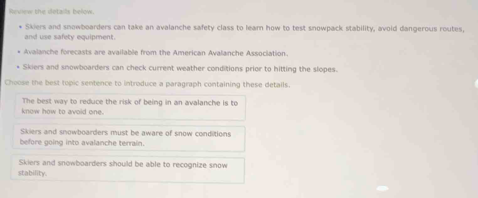 review the details below. - skiers and snowboarders can take an avalanc…