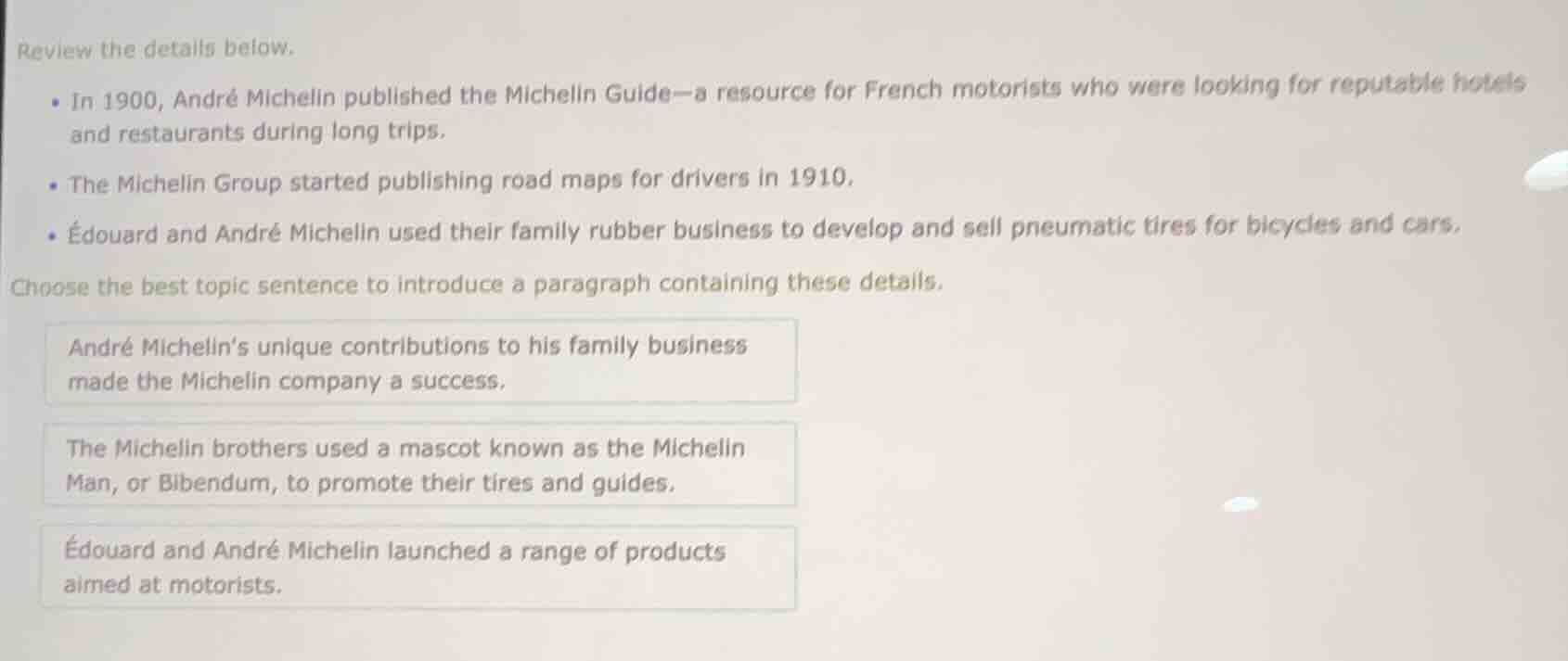 review the details below. - in 1900, andré michelin published the miche…