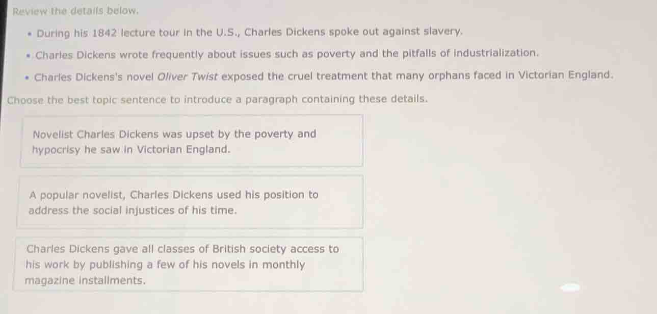 review the details below. - during his 1842 lecture tour in the u.s., c…