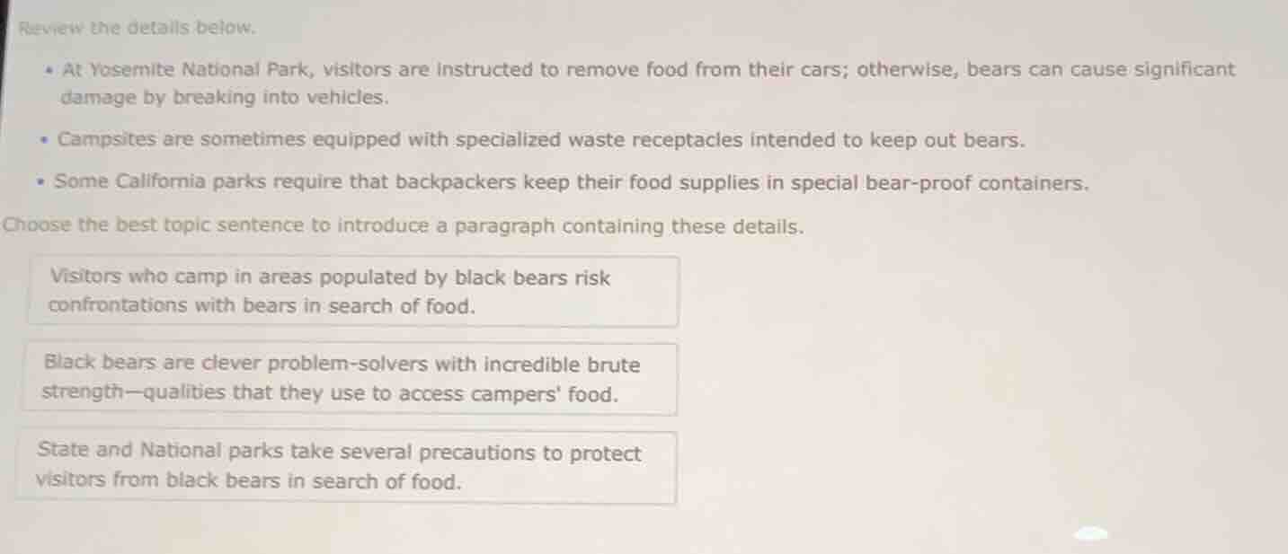 review the details below. - at yosemite national park, visitors are ins…