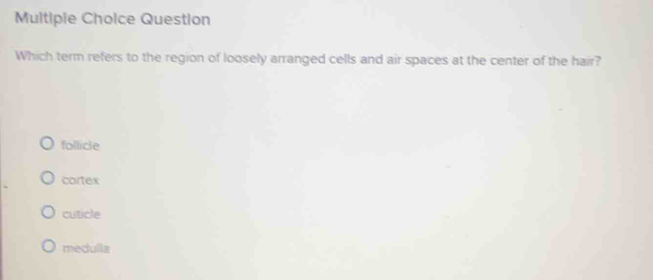 multiple choice question which term refers to the region of loosely arr…